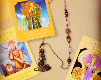 Custom Goddess Necklace with Three Card Pull To Channel Your Inner Goddess Power - Divination Jewelry - Channeling Your Divine Power