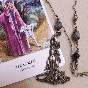 Hecate Necklace - Hekate - Hecate Amulet - Hecate Talisman - Goddess Talisman - Goddess Necklace - Hecate Jewelry - Crystals Goddess Hecate