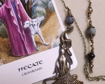 Hecate Necklace - Hekate - Hecate Amulet - Hecate Talisman - Goddess Talisman - Goddess Necklace - Hecate Jewelry - Crystals Goddess Hecate
