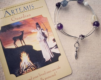 Artemis Bracelet for Guidance & Protection - Artemis Jewelry - Goddess Crystal Bracelet - Goddes Protection Bracelet - Moon Goddess Bracelet