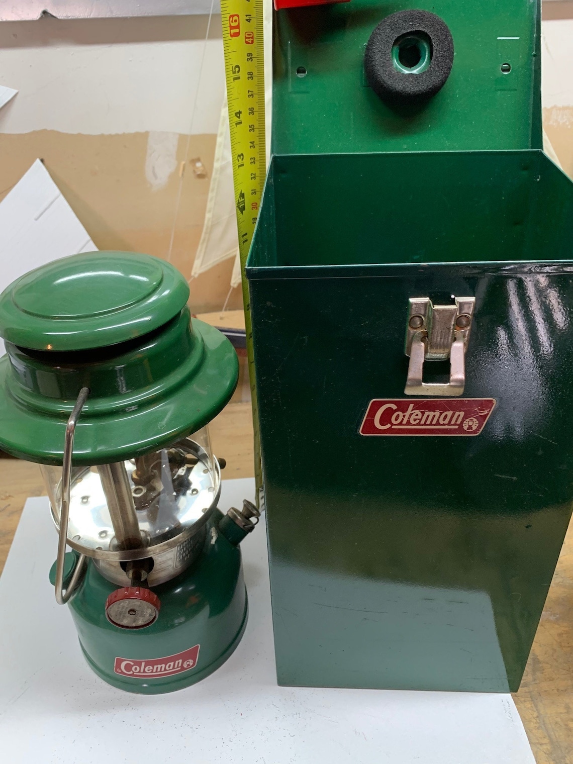 1970 Coleman Lantern with Coleman case / funnel made in Etsy