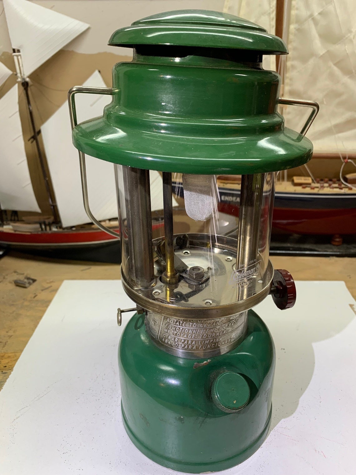 1970 Coleman Lantern with Coleman case / funnel made in Etsy