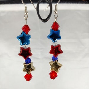 Patriotic Earrings, Patriotic Jewelry, 4th of July Jewelry