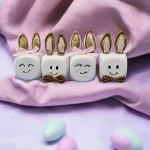 Marshmallow Bunny Tiered Tray Décor, Easter Décor