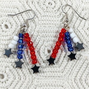 Patriotic Earrings, Shooting StarsEarrings, 4th of July