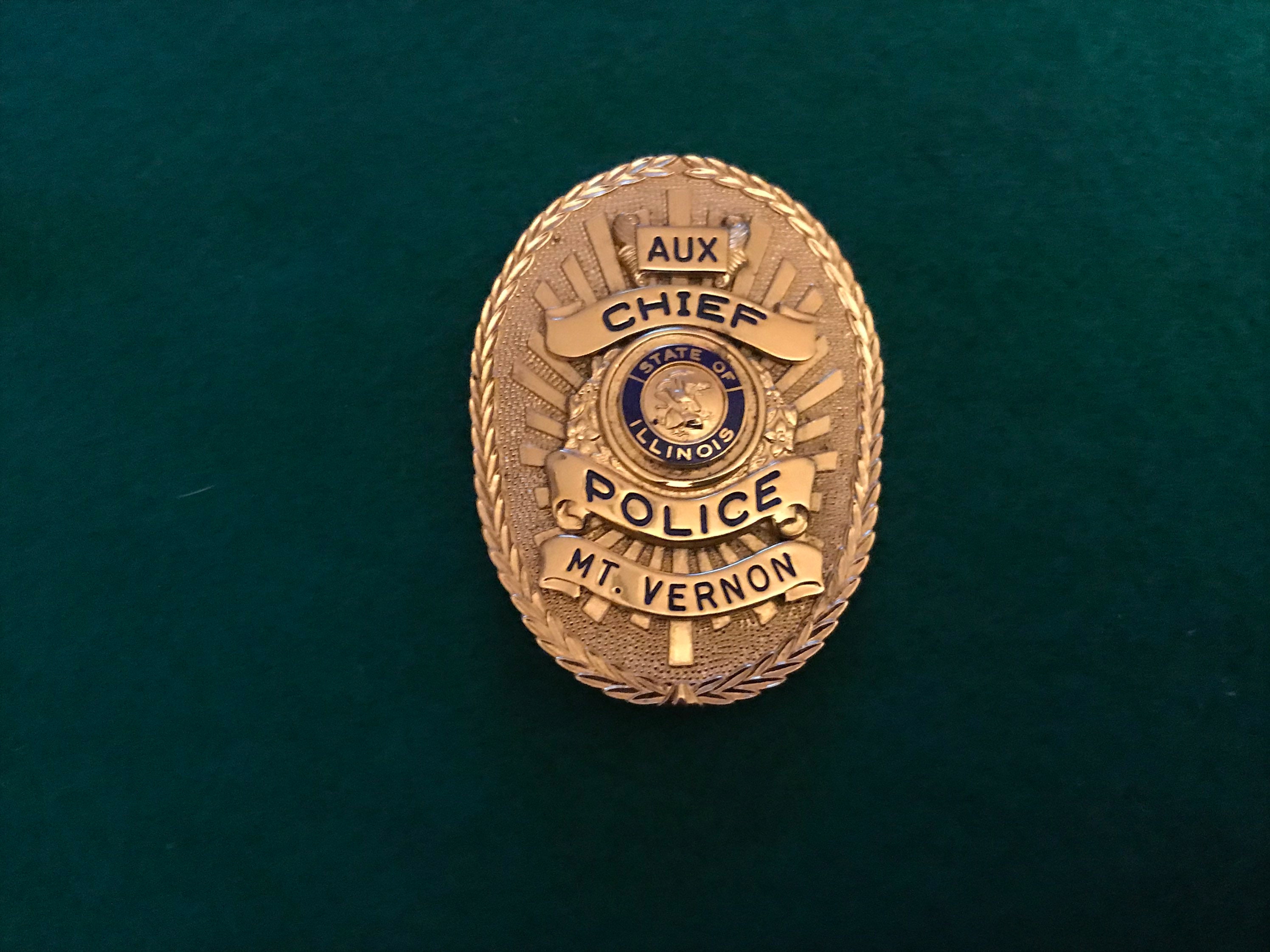 Vintage 1960s MT. Vernon IL Illinois Aux Police Chief Badge. | Etsy
