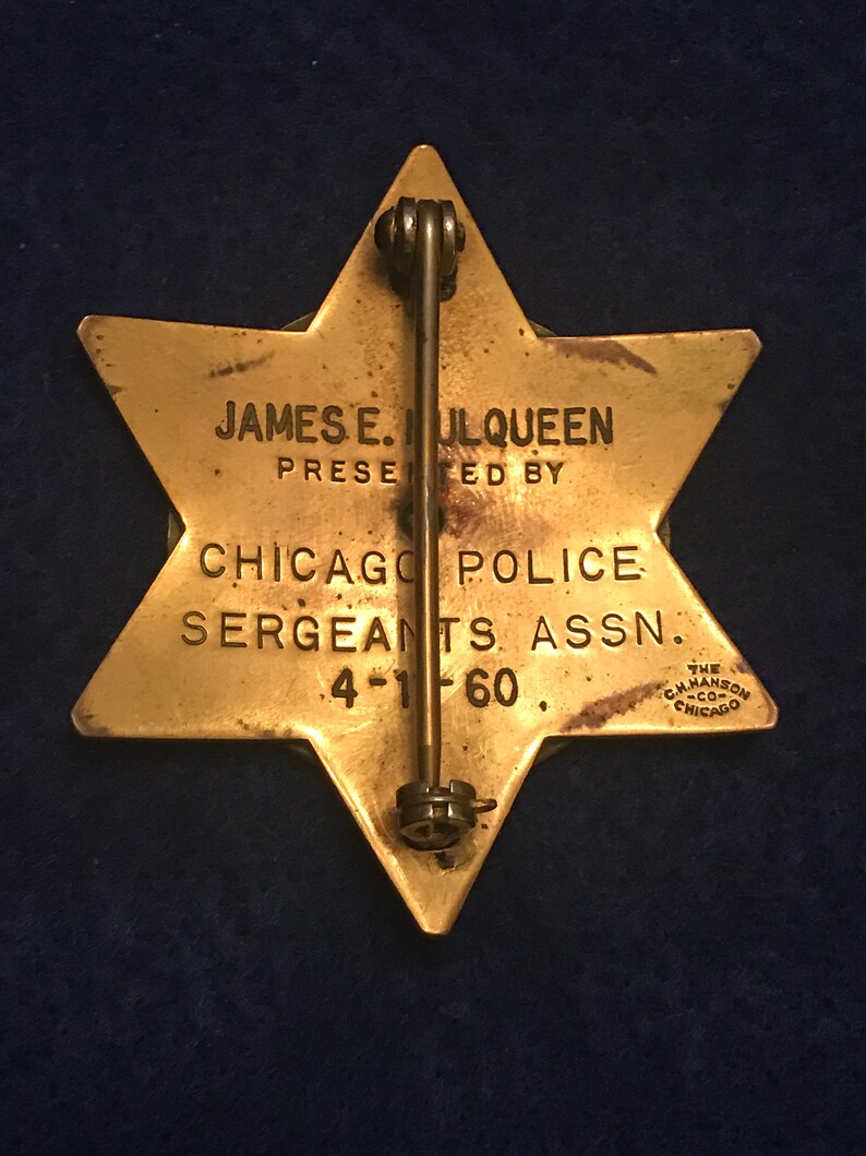 Vintage Chicago IL Illinois Police Sergeant Retired Badge. | Etsy