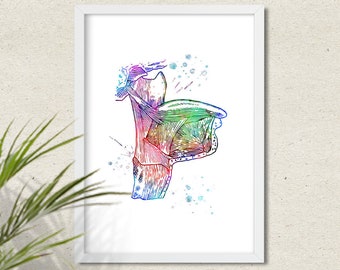 Muscles of the Tongue print Human Anatomy art poster gift Clinic Physician Office decoration Medical decoration Watercolor wall art decor