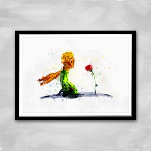 Little prince Watercolor wall art poster for children's room decoration gift for girls and boys Gift Kids room Present