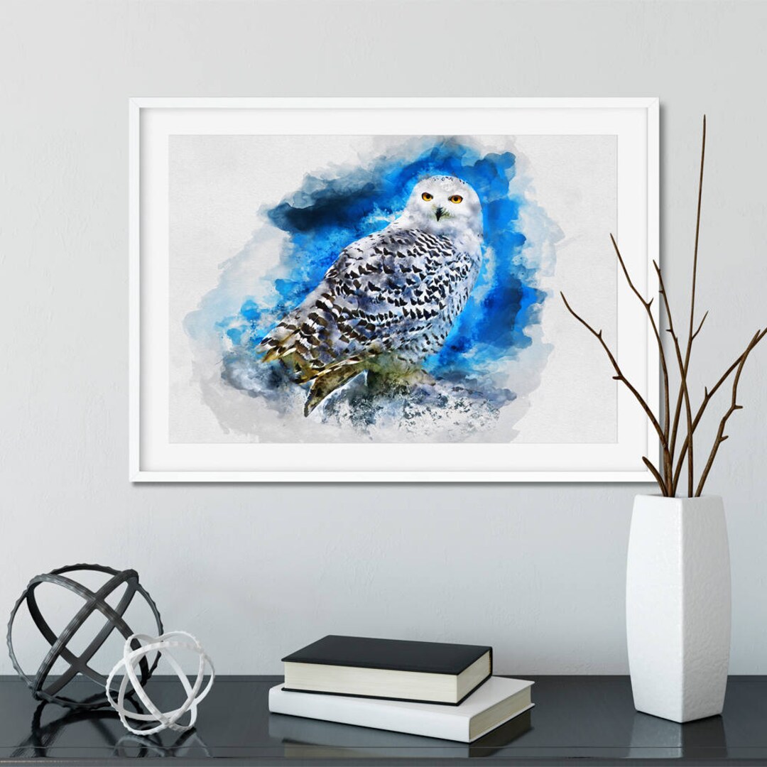 Snowy Owl Watercolor Wall Art Poster Birds Lover Gift Idea for - Etsy