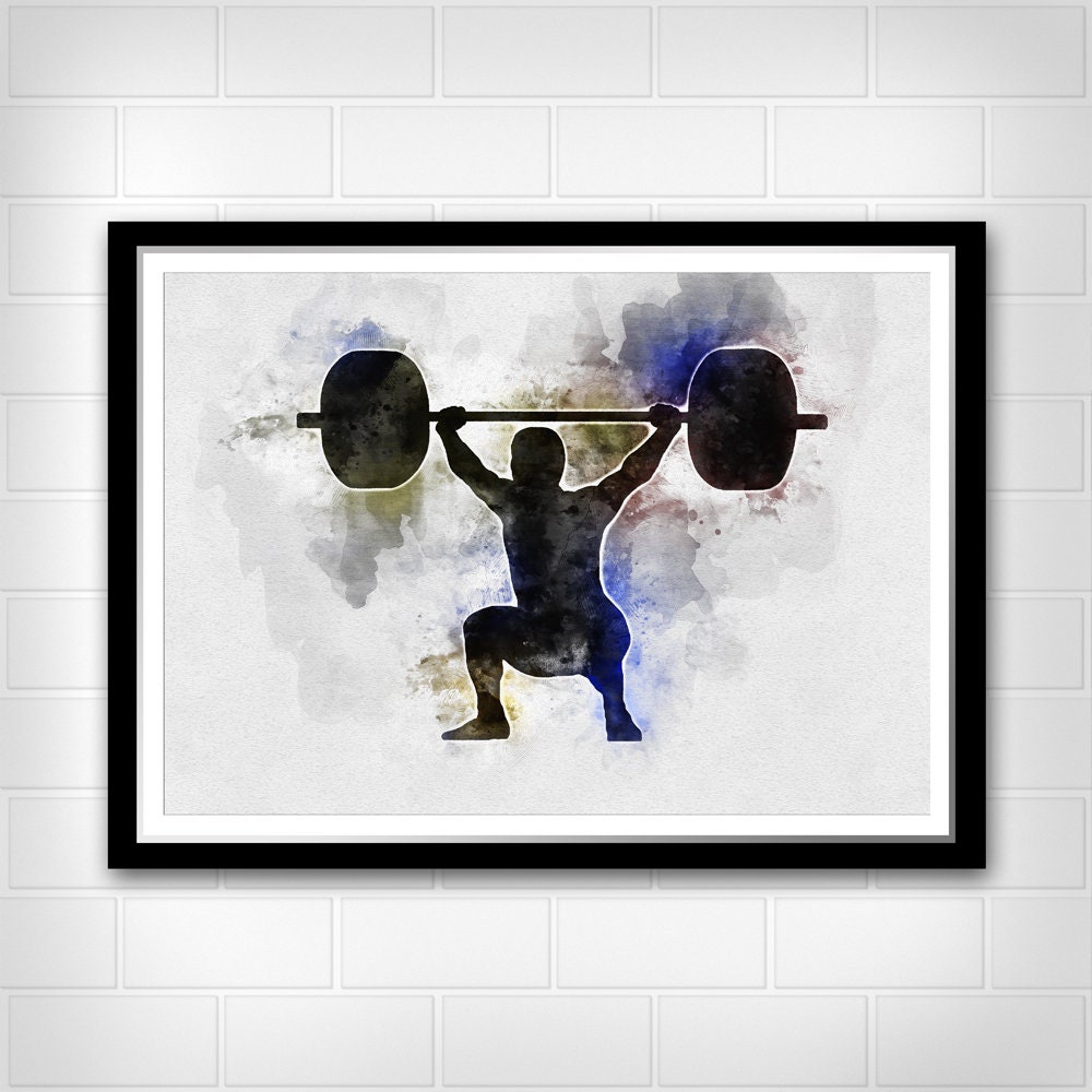 Weightlifter Print Weight Lifting Poster Art Room Decor Father Etsy