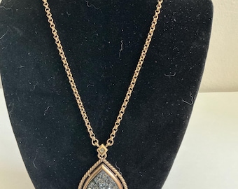 Brighton Crystal Rocks Gold Pendant Retired Necklace