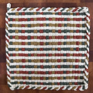 Blokhut: XL pannenlap van 100% katoen met lusjes, milieuvriendelijk.