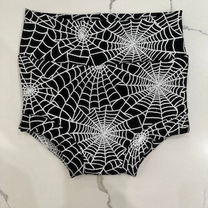 Holographic Spider Baby Bummies, Halloween Bummies, Infant Bummies, Infant Shorts, Highwaisted Bummies, Baby Bummies, Halloween