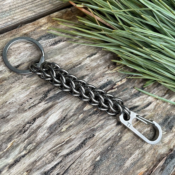 Titanium Keychain, EDC Gear, Everyday Carry Keychain, Ultra Lightweight Titanium, Titanium Carabiner, Camping, Hunting, Travel, Fishing Gear