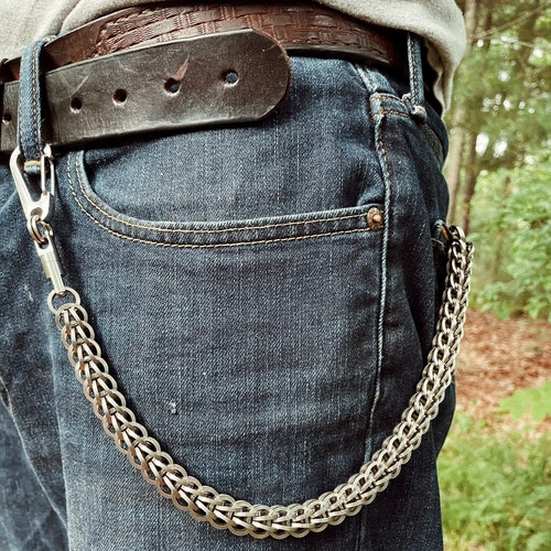 Handmade Stainless Steel Wallet Chain w/ Swivel & shops Carabiner, Square Edge Wallet Chain, EDC Gear, Premium Biker Wallet Chain, Wallet Security