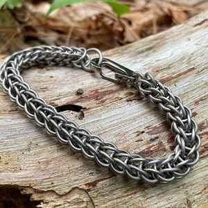 Pulsera de titanio con mosquetón de titanio, joyería de titanio para hombre, cadena de titanio macizo hecha a mano, pulsera personalizada para hombre, equipo EDC, titanio EDC