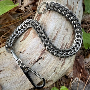 Cadena de billetera hecha a mano de acero inoxidable con giratorio y mosquetón, cadena de billetera de borde cuadrado, equipo EDC, cadena de billetera de motorista premium, seguridad de billetera