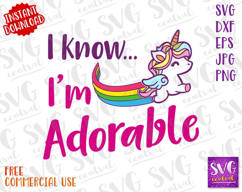 Download I'm Adorable svg unicorn svg unicorn onesie rainbow | Etsy