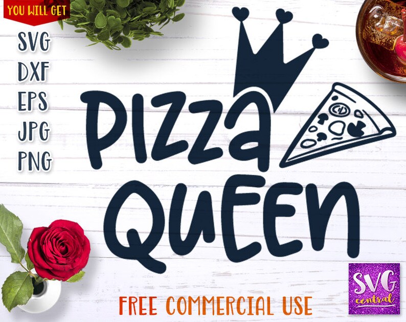 Pizza Queen Pizza Queen svg svg dxf cut file silhouette Etsy