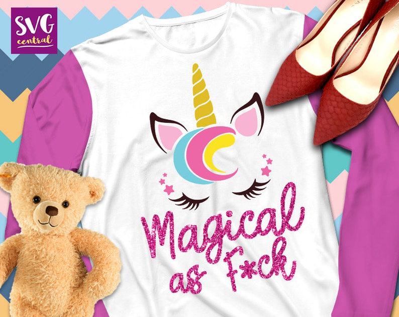 Download Svg Dxf Unicorn Svg Dxf Magical As F Ck Svg File For Silhouette Stencil Cutting PSD Mockup Templates