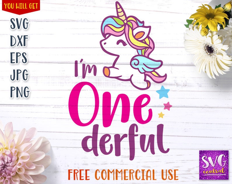 birthday t shirt Svg Birthday svg Dxf One svg 1 year Onederful unicorn svg SVG Cutting files svg file for silhouette One Iron on