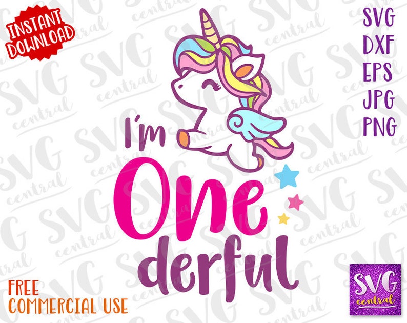 birthday t shirt Svg Birthday svg Dxf One svg 1 year Onederful unicorn svg SVG Cutting files svg file for silhouette One Iron on