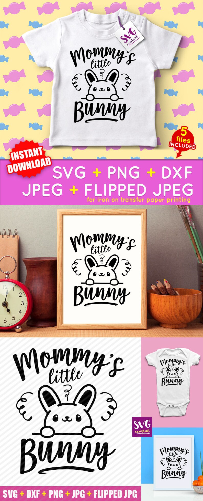Download Bunny svg Easter svg Mommy's Little svg baby onesie | Etsy