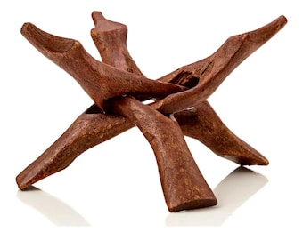 Soporte de madera para plantas entrelazado