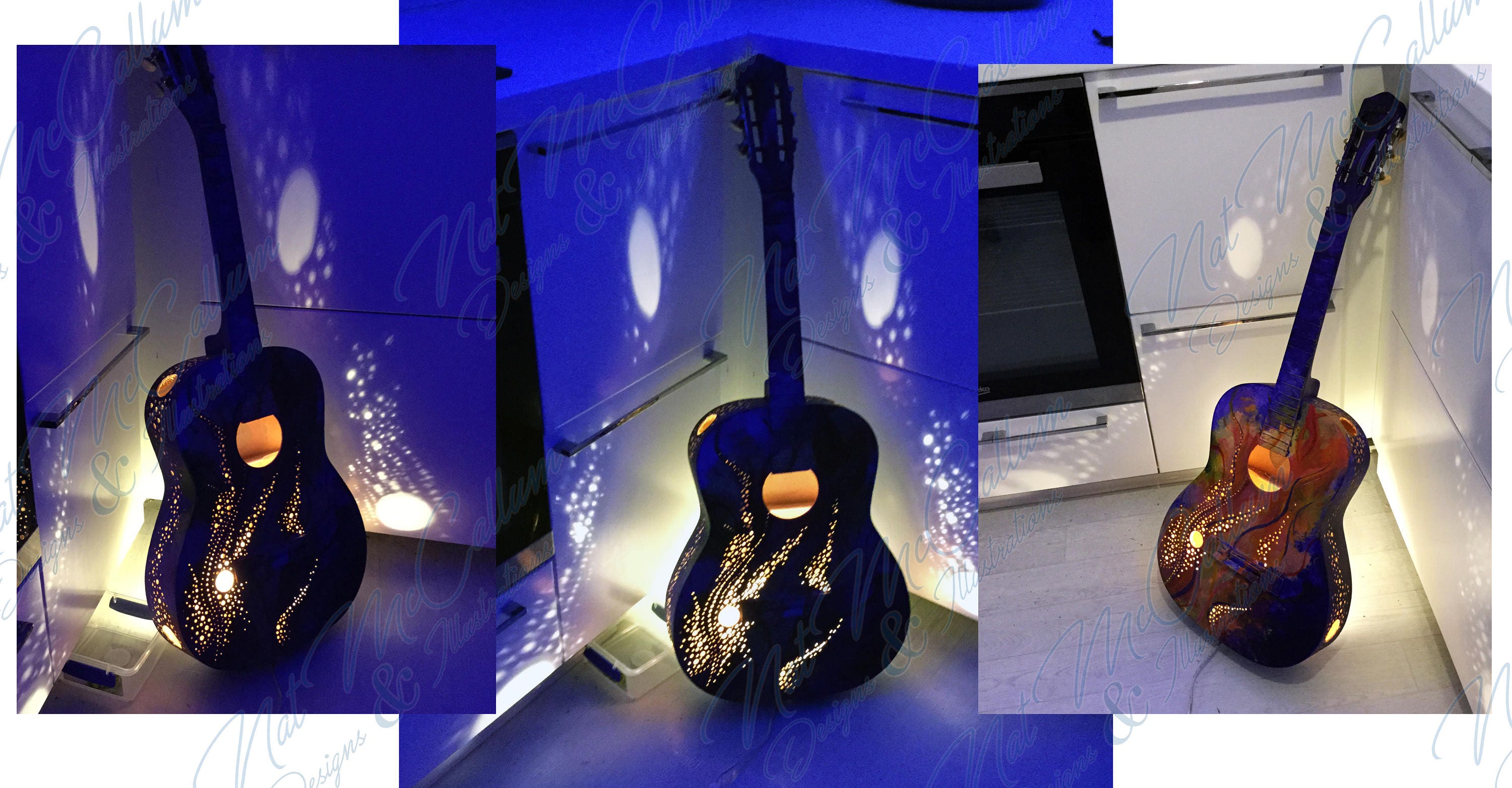 Supernova Guitar Lamp Instrument Lighting Music Lover Etsy