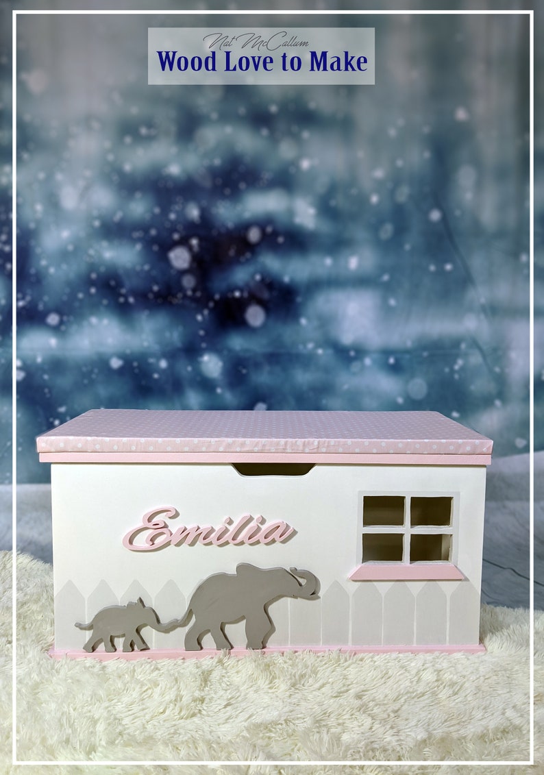 XL Personalised Wooden Toy Box Large Seated Toy Chest Pink Etsy UK