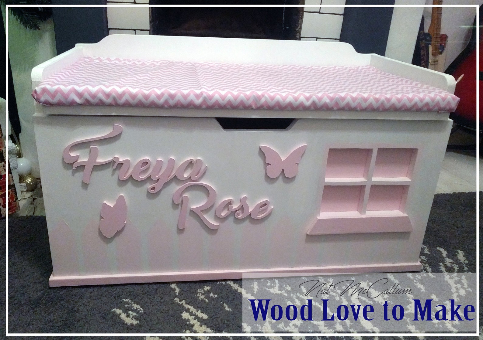 XL Personalised Wooden Toy Box Large Seated Toy Chest Pink Etsy