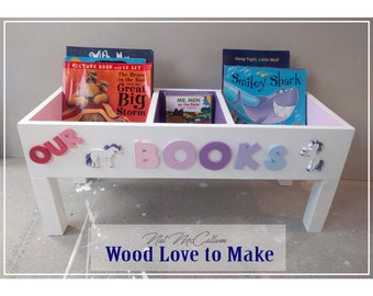 Extra Long BookBin - Book Storage - Book Shelf - Toy Storage - Custom Made - Personalised