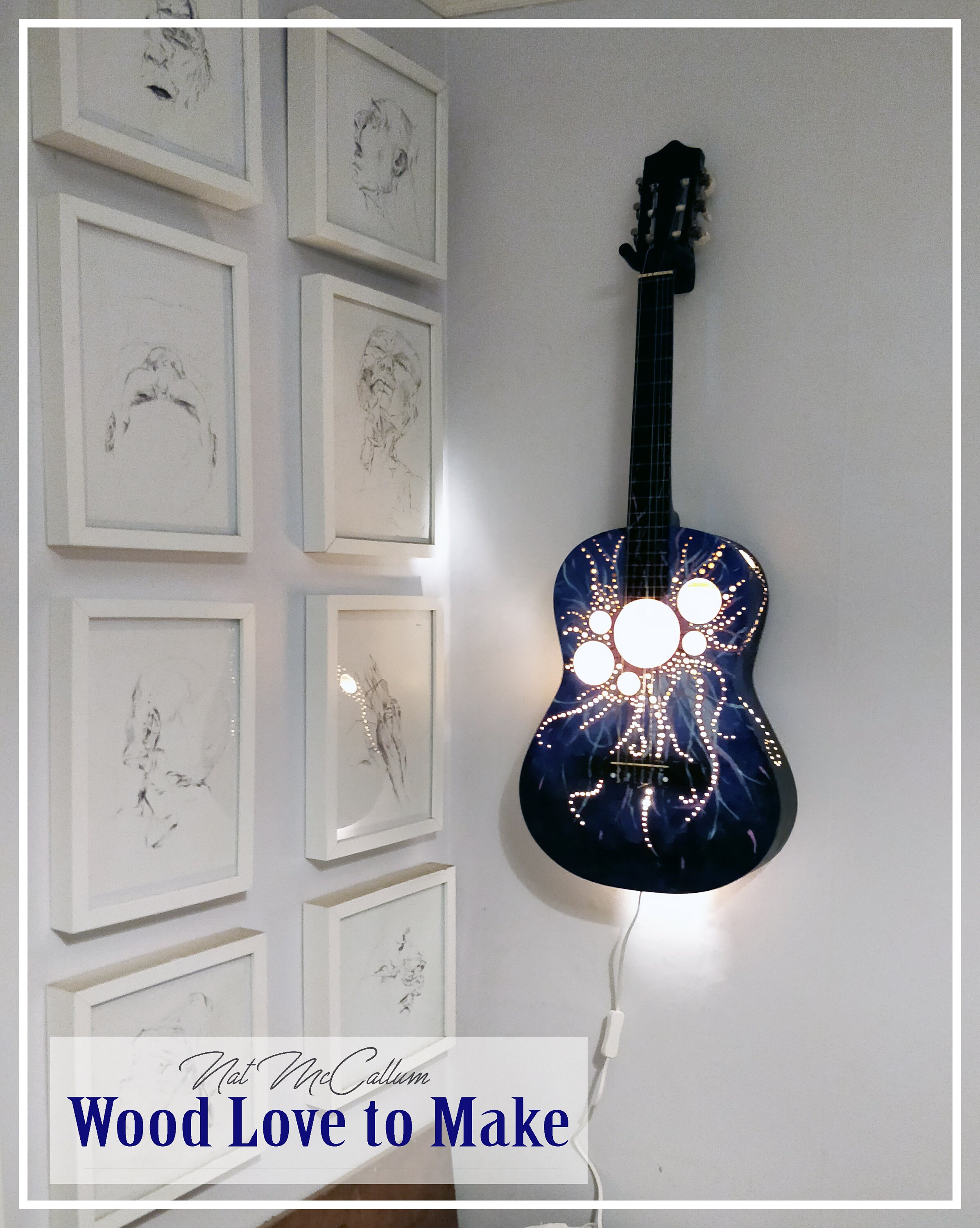 Floor Lamp Statement Lighting Guitar Wall Light Music Etsy UK