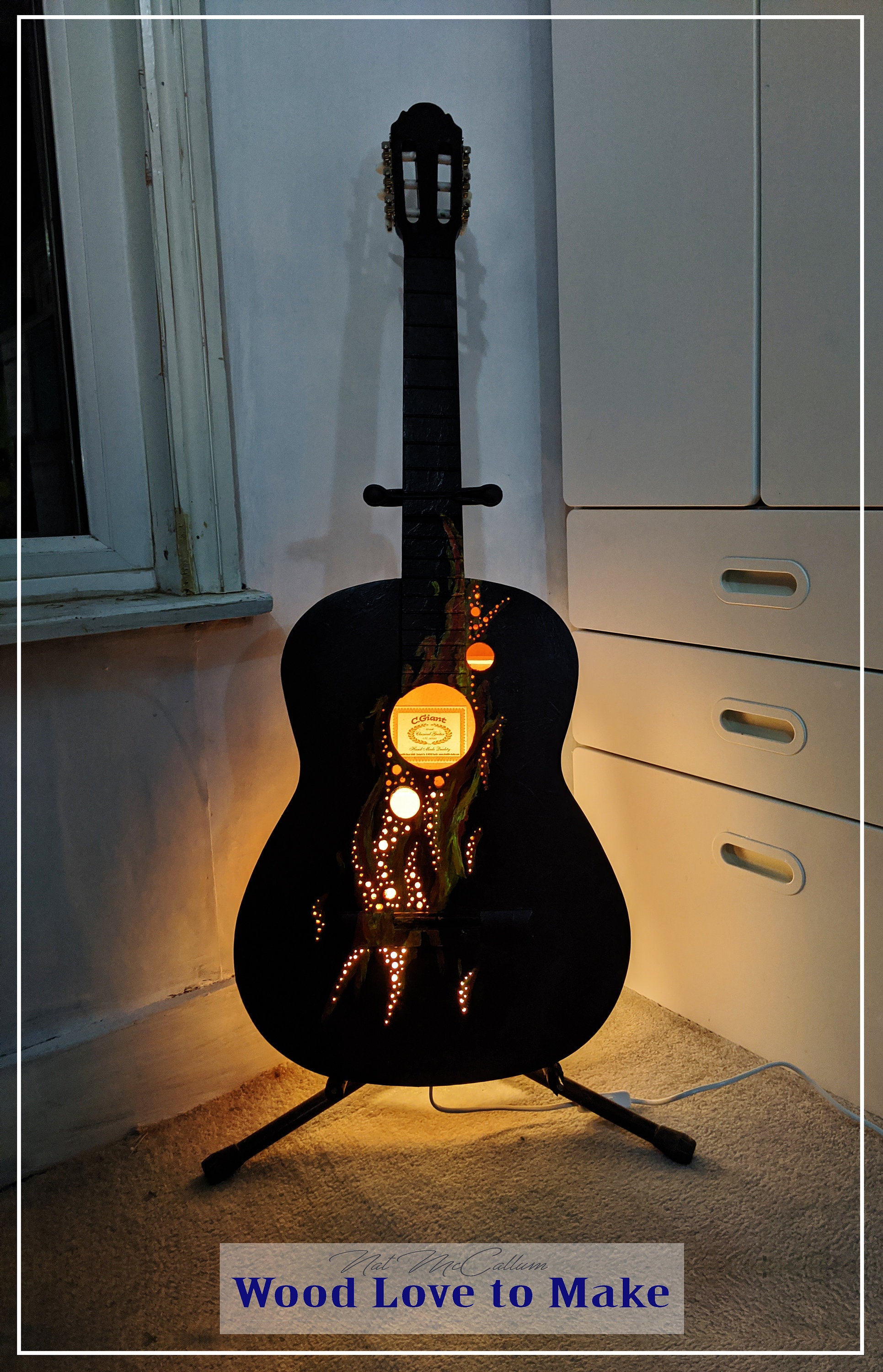 Floor Lamp Statement Lighting Guitar Wall Light Music Etsy UK