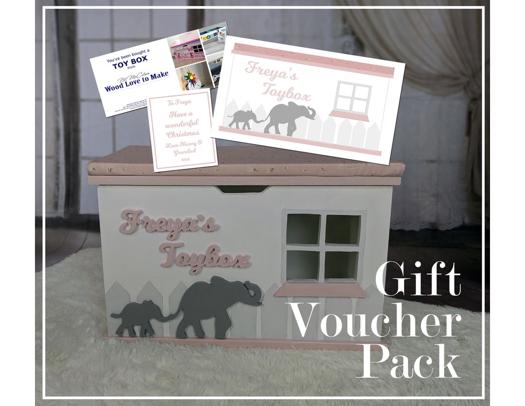 Personalised Wooden Toy Box Gift Voucher Pack Large Toy Etsy UK