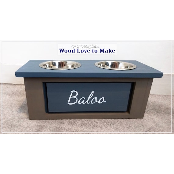 personalised raised dog bowls