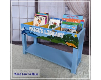 Woodland Book Storage Bin - Toy Storage - Book Box Nursery Book Shelf - Large Persoanlised Bookcase