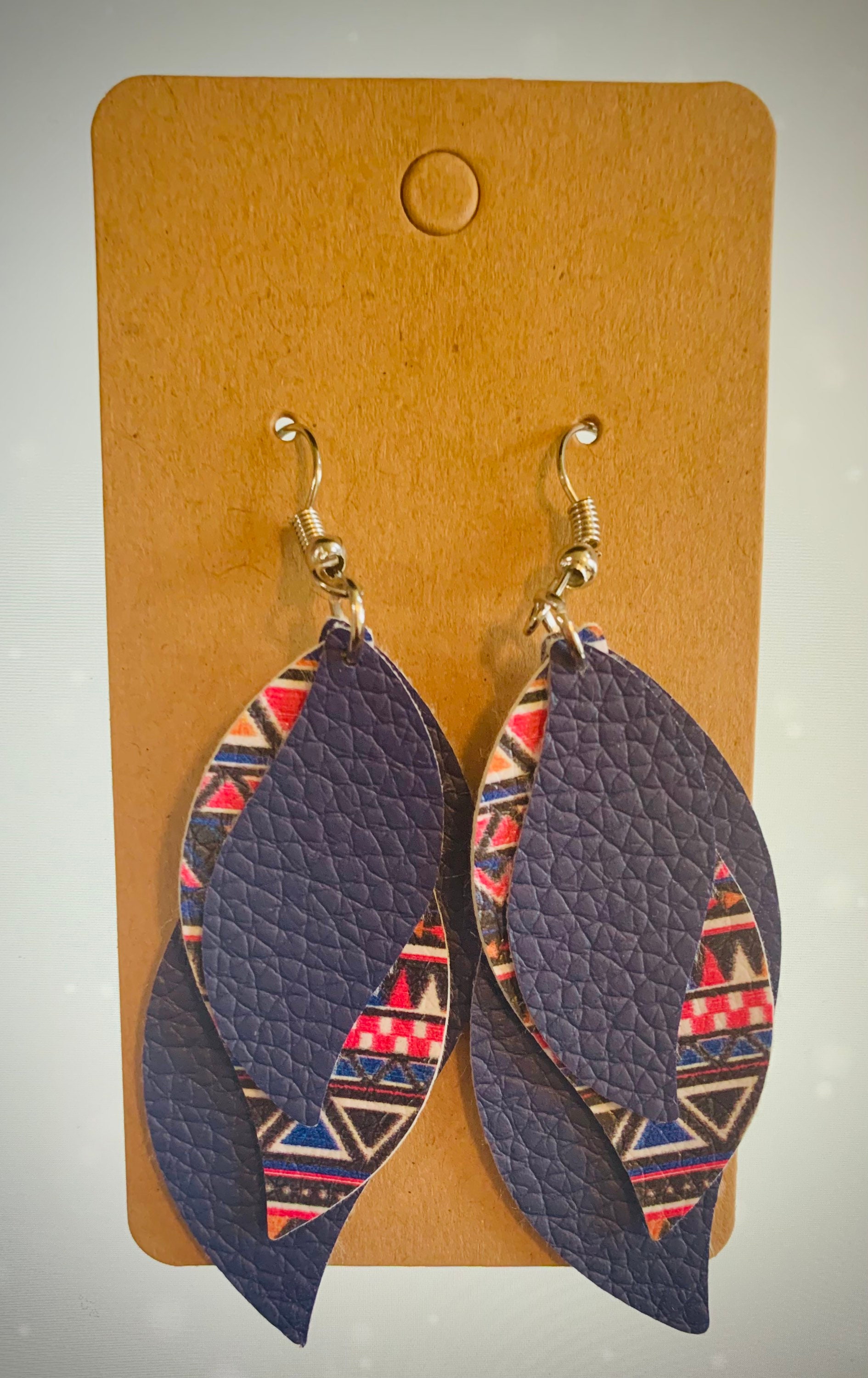 Leaf Faux Leather Dangle Earrings Etsy