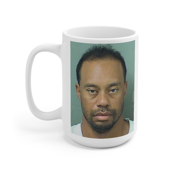 Tiger Woods MugShot Taza de cerámica 15oz
