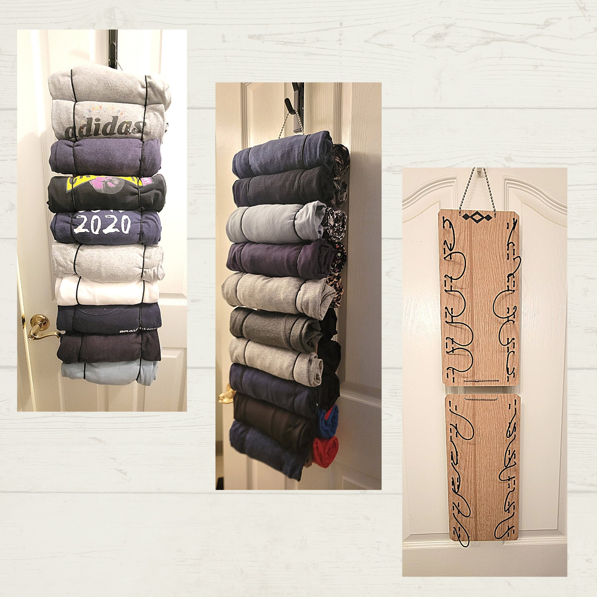 Closet Organizer and Storage for Sweaters, Towels, Hoodies, Sheets and  Fabric. Adjustable Hanging Storage. Holds 12 Large Rolls 