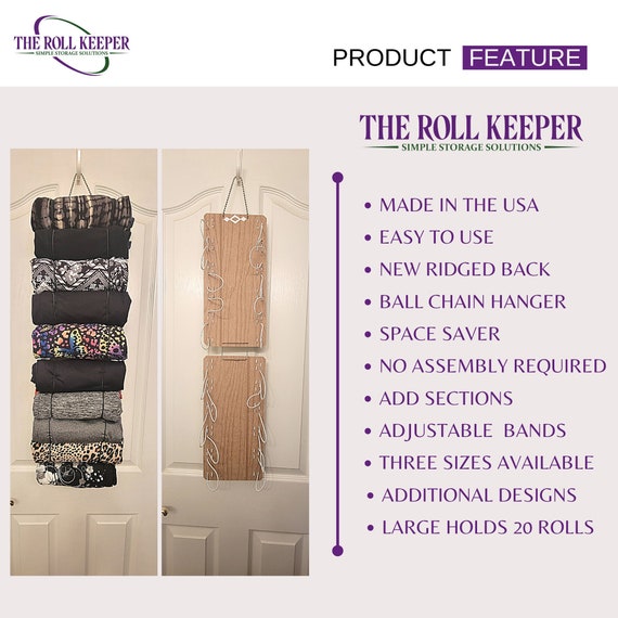 Closet Organizer and Storage, Hanging Closet Organizer, RV and Dorm Room Storage by the Roll Keeper, Holds 20