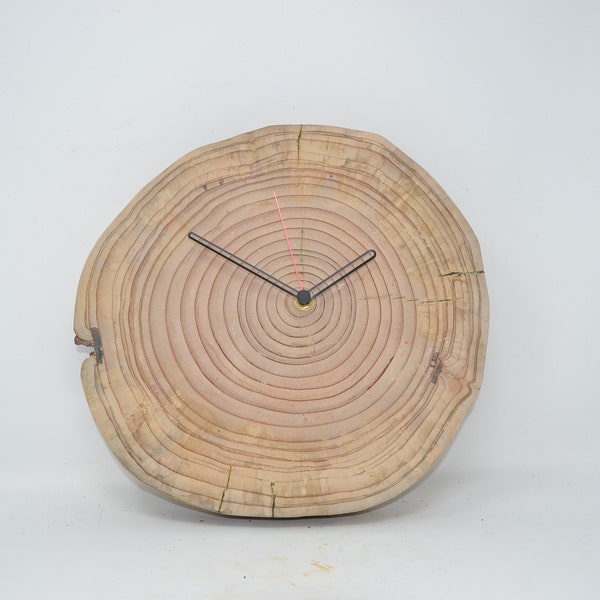 Wooden wall clock clock 31 x 29 cm Atlas cedar rustic wooden clock wood decoration wooden decoration gift idea handmade Made in Austria