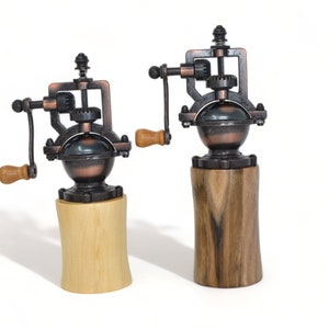 Wooden spice mill set walnut poplar stainless steel grinder gift set gift handmade pepper mill salt mill handmade unique