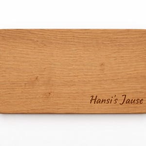 Tabla de desayuno de roble personalizada | Tabla de madera artesanal con grabado | Tabla para aperitivos de 22 x 12 cm | Idea de regalo | Tabla de madera para pan