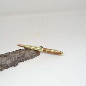 Penna a sfera in legno Penna a sfera twist doccia dorata penna a sfera personalizzabile in legno per fucile da cacciatore penna twist regalo fatta a mano ricaricabile