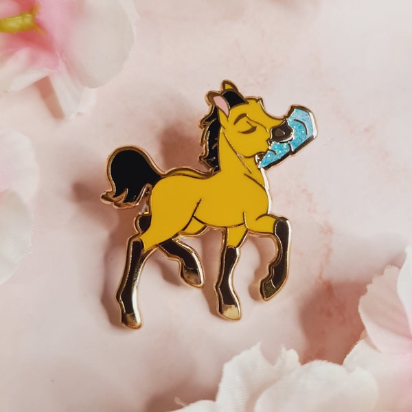 Young Spirit 'Once Upon An Animation' Gold Hard Enamel Pin with Glitter Icicle