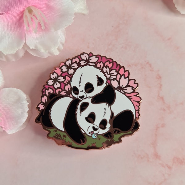 Sakura Slumbers 'Giant Panda Cubs' Hard Emaille Pin