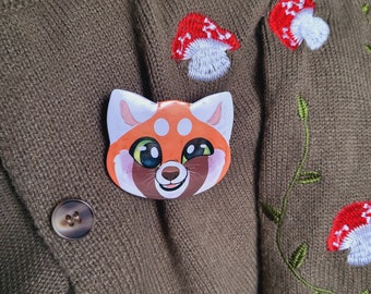 Red Panda Animal Shaped XL Cat Badge