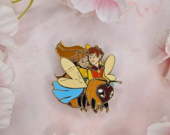 Thumbelina Bumblebee Ride Enamel Pin